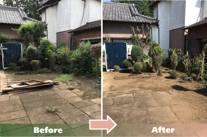 越谷市S.Aさん宅 廃材の処分と草刈り作業